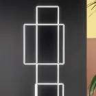 Piantana a LED in Metallo Verniciato Oro o Argento di Design - Formale Viadurini