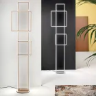 Piantana a LED in Metallo Verniciato Oro o Argento di Design - Formale Viadurini