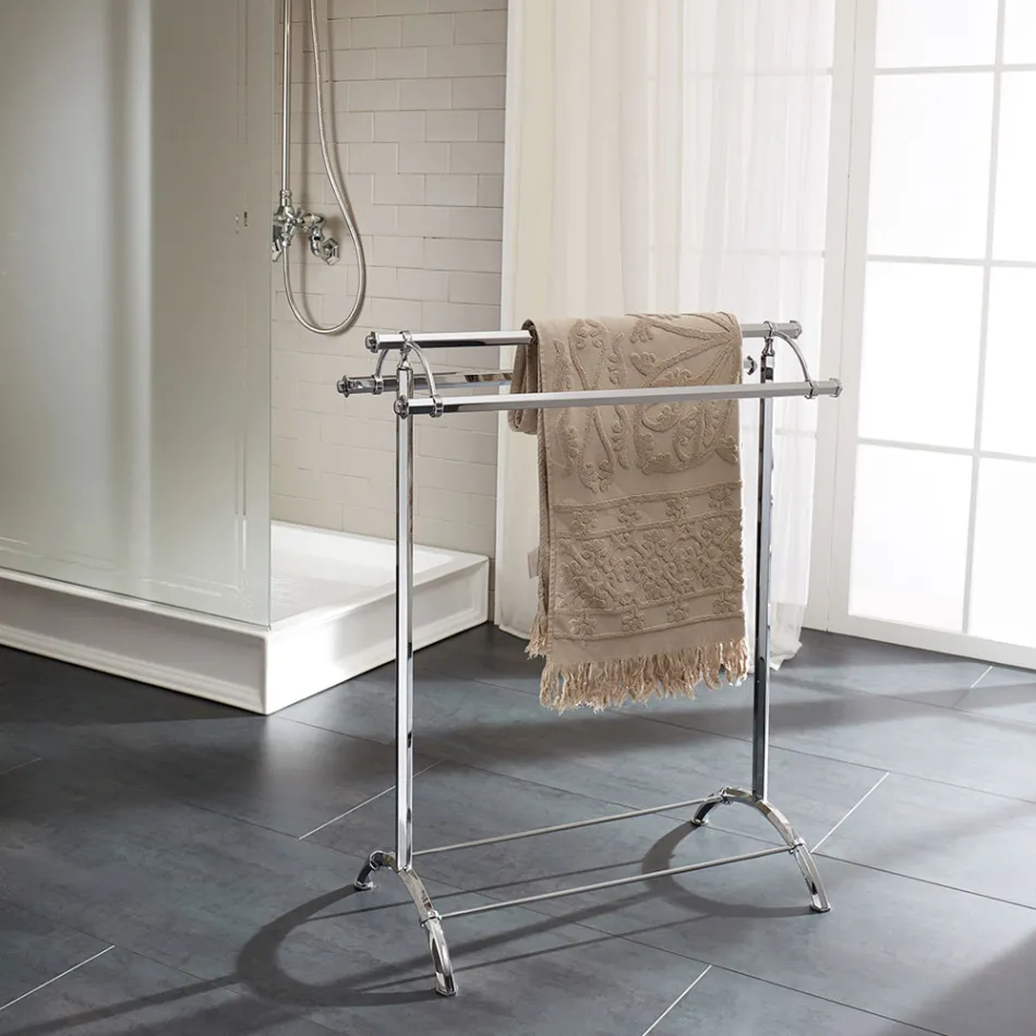 Piantana Appendi Asciugamani da Bagno Vintage in Ottone Made in Italy – Aristide Viadurini