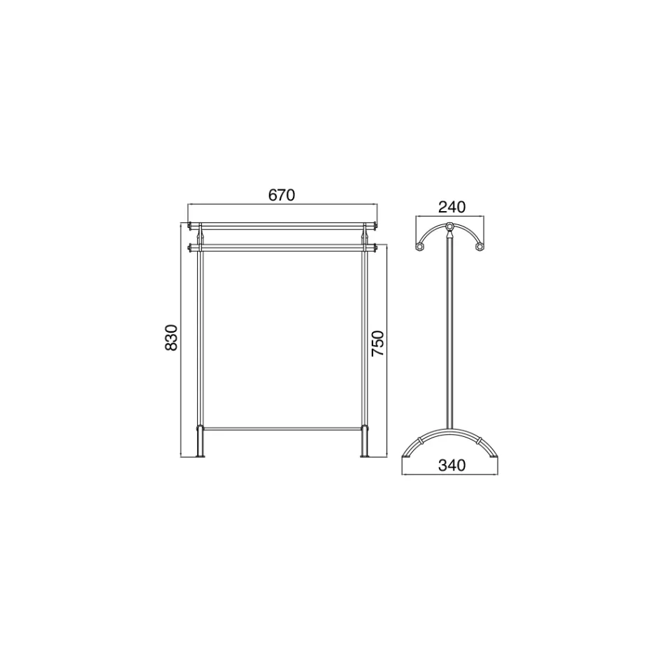 Piantana Appendi Asciugamani da Bagno Vintage in Ottone Made in Italy – Aristide Viadurini