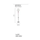 Piantana Classica in Metallo e Vetro Italiano a Mano con Paralume - Oliver Viadurini