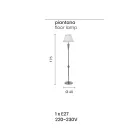 Piantana Classica in Vetro Lavorato a Mano Rigaton e Metallo Oro - Fievole Viadurini