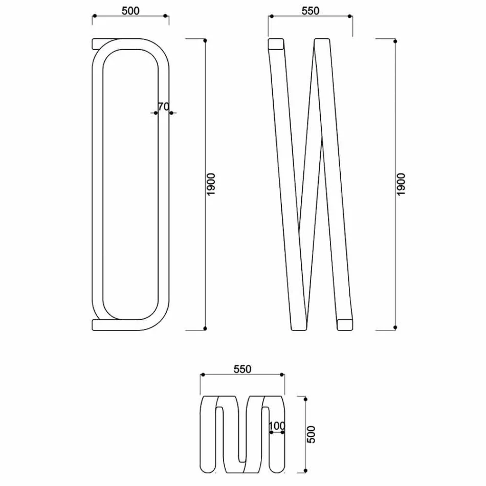 Piantana di design moderno realizzata in Italia, Sirolo Viadurini