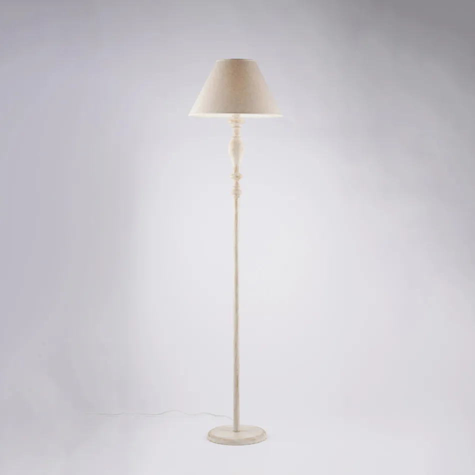 Piantana in Legno e Ferro e Paralume  Made in Italy per Arredare L’interno - Toscana Viadurini