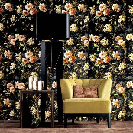 Piantana in legno e tessuto di design Grilli Zarafa fatta in Italia Viadurini