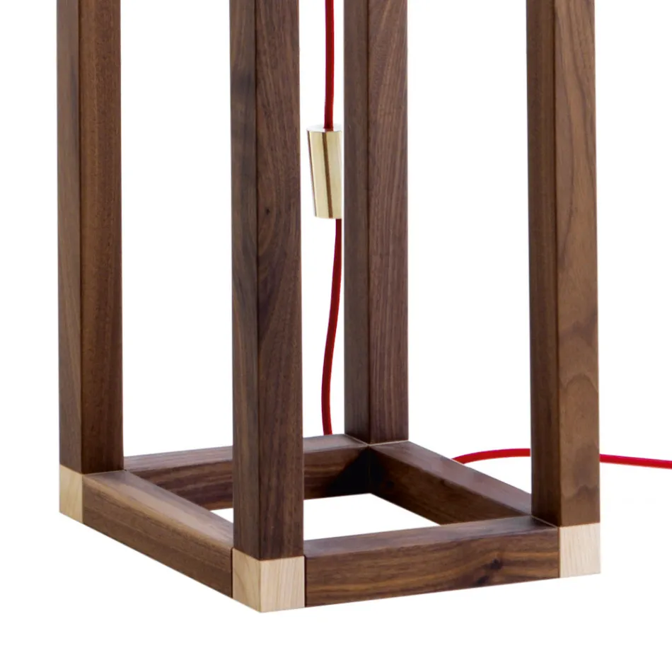 Piantana in onice e legno di design Grilli York fatta in Italia Viadurini