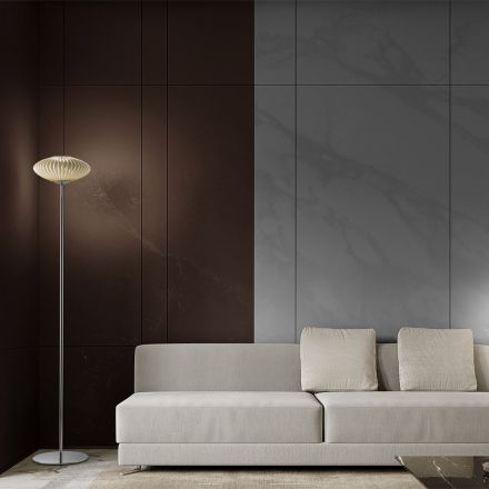 Piantana in Vetro Veneziano Lavorato a Coste e Soffiato a Mano - Dafne Viadurini