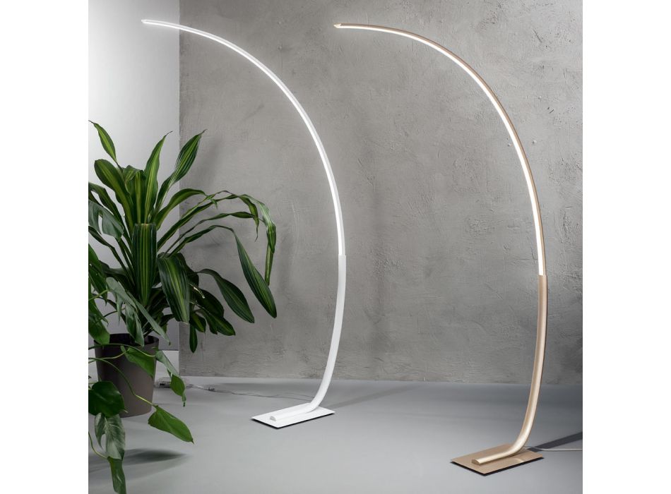 Piantana Moderna a LED Dimmerabile in Metallo Nero, Oro o Bianco - Gondola Viadurini
