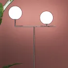 Piantana Moderna in Vetro Veneziano Incamiciato Soffiato a Mano - Neve Viadurini