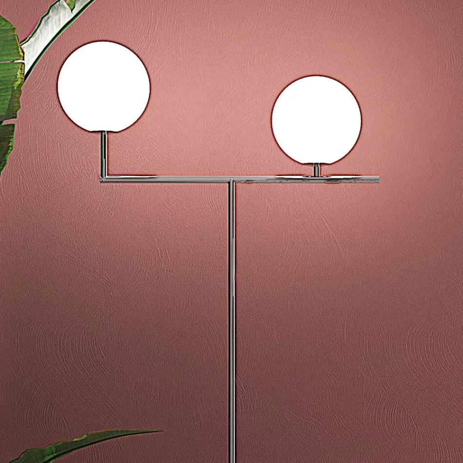 Piantana Moderna in Vetro Veneziano Incamiciato Soffiato a Mano - Neve Viadurini