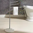 Piantana Porta Asciugamani Vintage a 3 Bracci in Ottone e Ceramica – Lione Viadurini