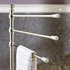 Piantana Porta Asciugamani Vintage a 3 Bracci in Ottone e Ceramica – Lione Viadurini