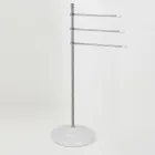 Piantana Porta Asciugamani Vintage a 3 Bracci in Ottone e Ceramica – Lione Viadurini