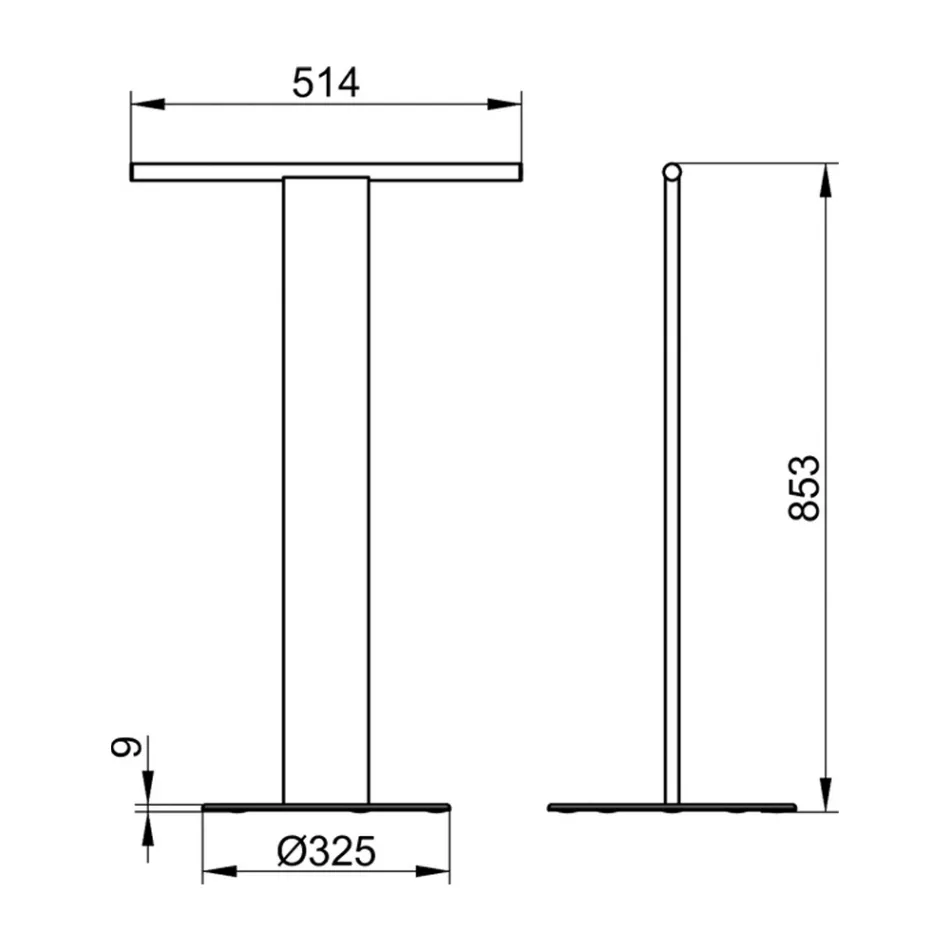 Piantana Portasalviette per Lavabo in Alluminio Bianco o Nero - Alcade Viadurini