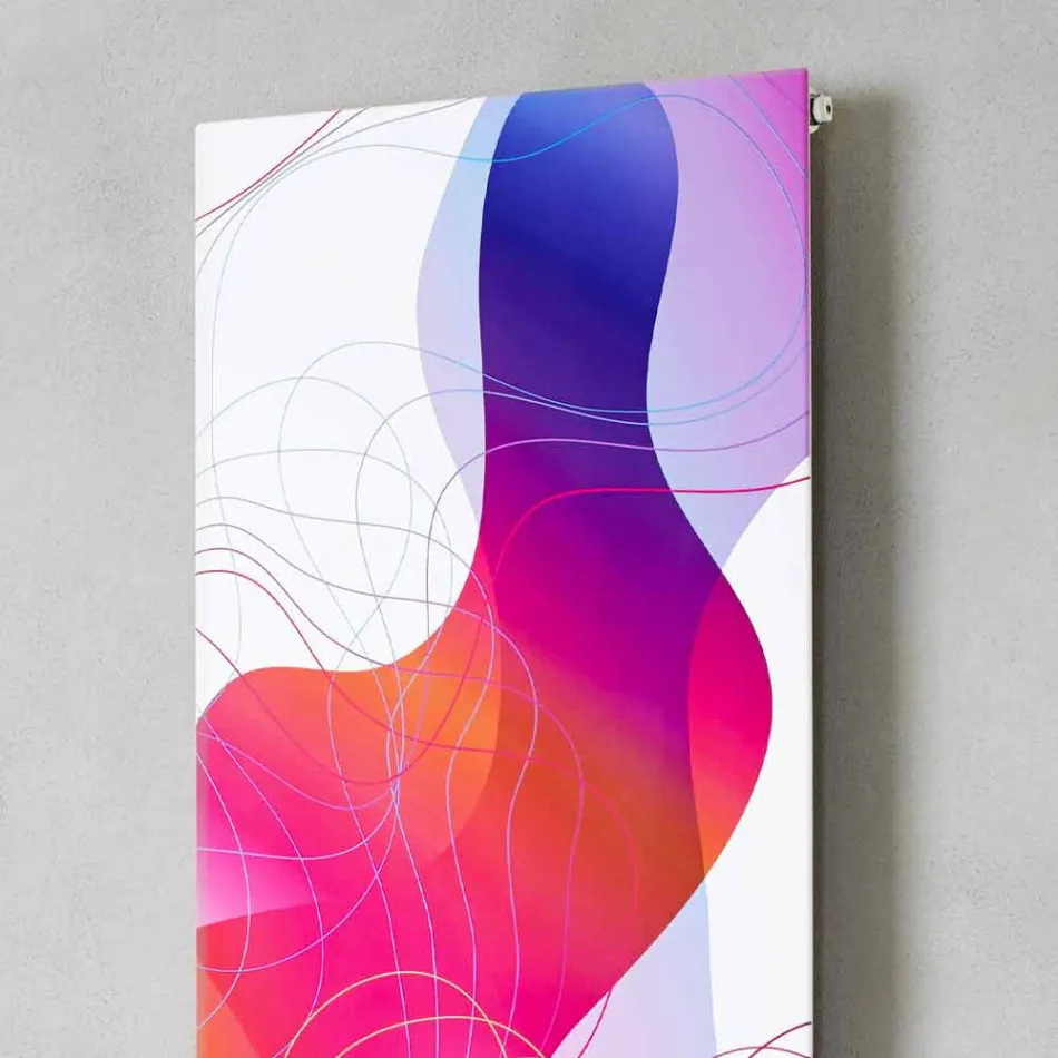 Piastra Radiante Idraulica a Parete in Acciaio con Decoro 839 Watt - Kelvin Viadurini