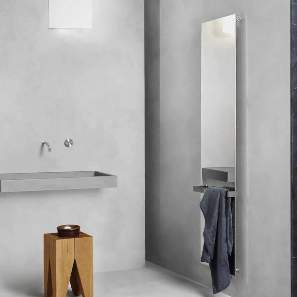 Piastra Radiante Verticale Elettrica in Acciaio Inox Reflex Design 1000 W - Ice Viadurini