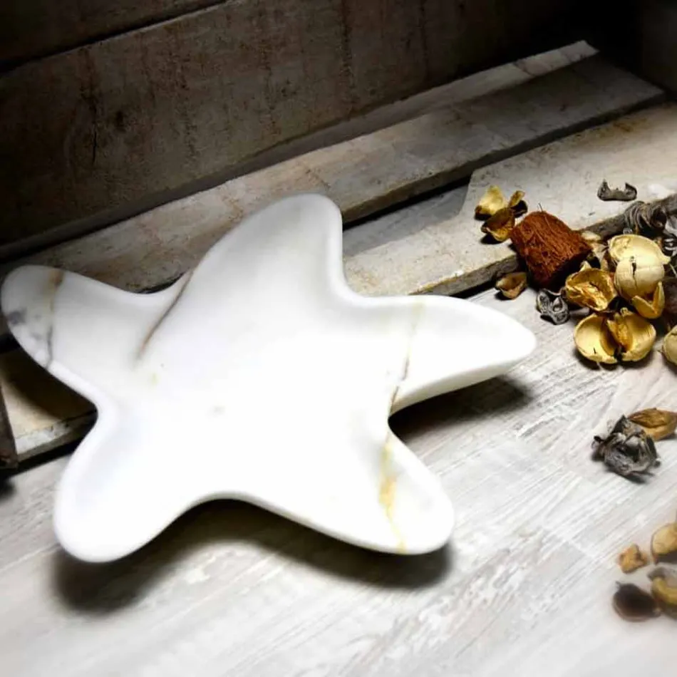 Piattino Moderno in Marmo a Forma di Stella Marina Made in Italy - Ticcio Viadurini