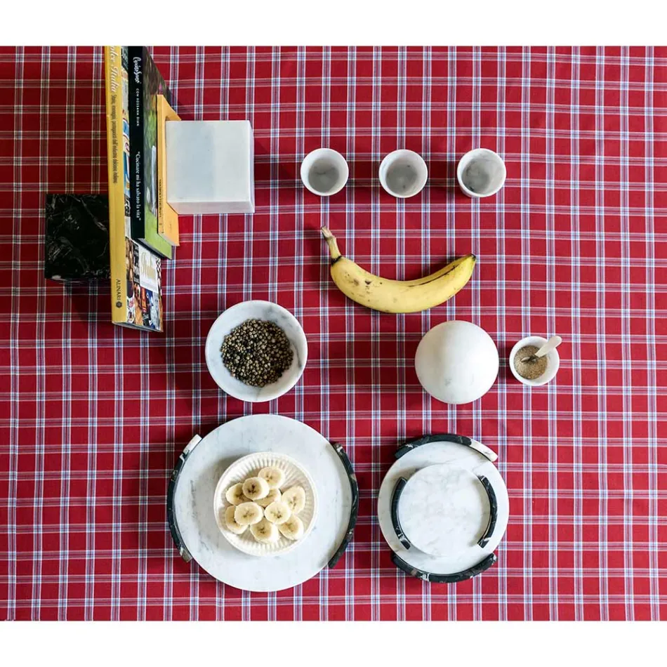 Piattino Moderno Rotondo in Marmo Vari Colori Made in Italy - Spillo Viadurini