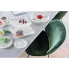 Piatto Bomboniera 12 Pezzi in Porcellana Bianca Decorata a Mano - Rafiki Viadurini