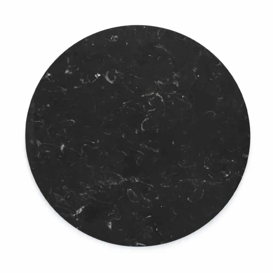 Piatto da Formaggi Rotondo in Marmo Bianco o Nero Made in Italy - Kirby Viadurini