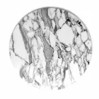 Piatto da Portata Rotondo in Marmo Bianco di Carrara Made in Italy - Kamil Viadurini