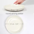 Piatto da Portata Rotondo in Porcellana Bianca di Lusso Italiano - Arcimaesta Viadurini