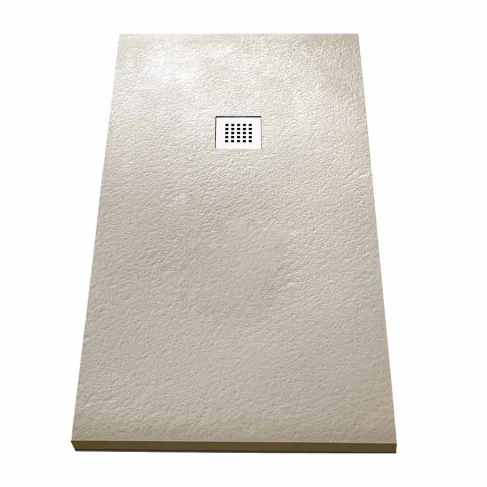 Piatto Doccia Moderno Rettangolare 160x80 in Resina Effetto Pietra - Domio Viadurini