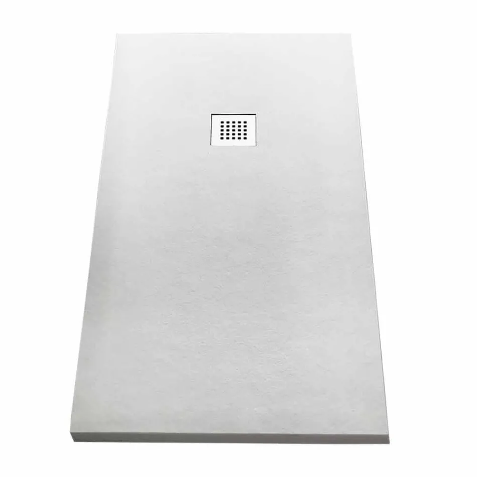 Piatto Doccia Moderno Rettangolare 160x80 in Resina Effetto Pietra - Domio Viadurini