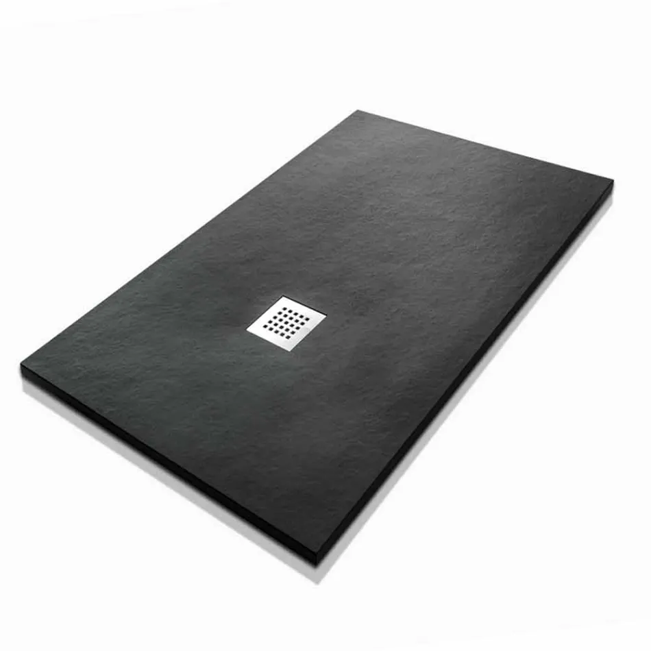 Piatto Doccia Rettangolare 140x90 in Resina Finitura Effetto Pietra - Domio Viadurini