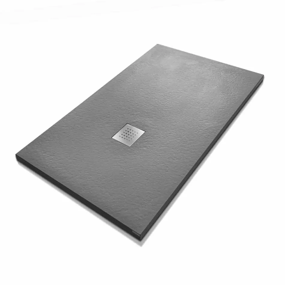 Piatto Doccia Rettangolare 140x90 in Resina Finitura Effetto Pietra - Domio Viadurini