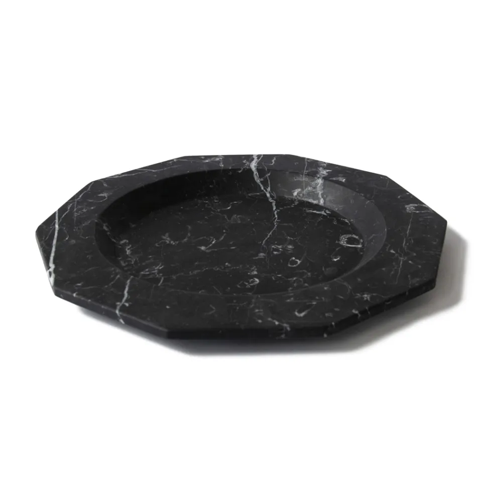 Piatto Piano in Marmo Satinato Varie Finiture Design Lusso Italiano - Rodio Viadurini