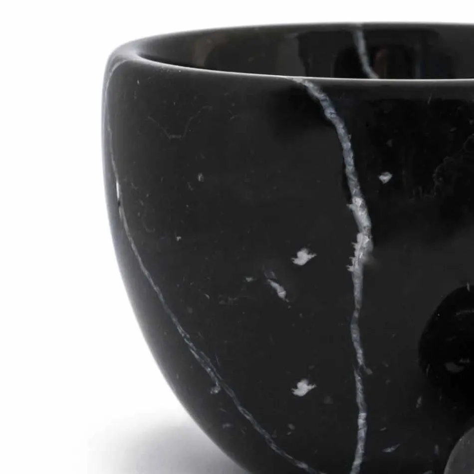 Piccolo Mortaio con Pestello in Marmo Bianco di Carrara Made in Italy - Mirel Viadurini