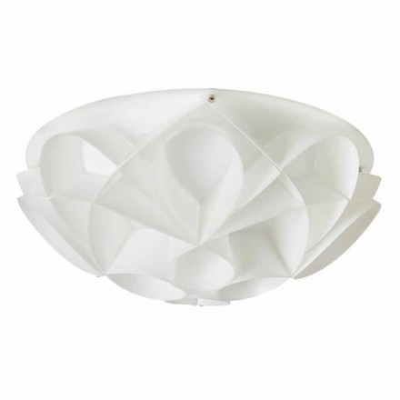 Plafoniera 3 luci made in Italy bianco perla, diametro 51 cm, Lena   Viadurini