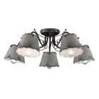 Plafoniera a 3 o 5 Luci in Ceramica Effetto Ricamo Dipinta a Mano - Ravenna Viadurini