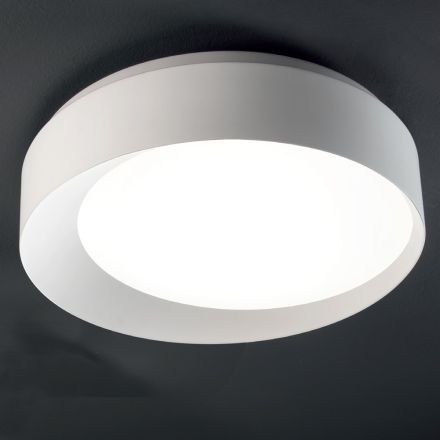 Plafoniera a LED Dimmerabile in Metallo Verniciato Bianco o Nero - Ascania Viadurini