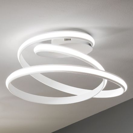 Plafoniera a LED in Metallo Verniciato Bianco Design Moderno - Rivolta Viadurini