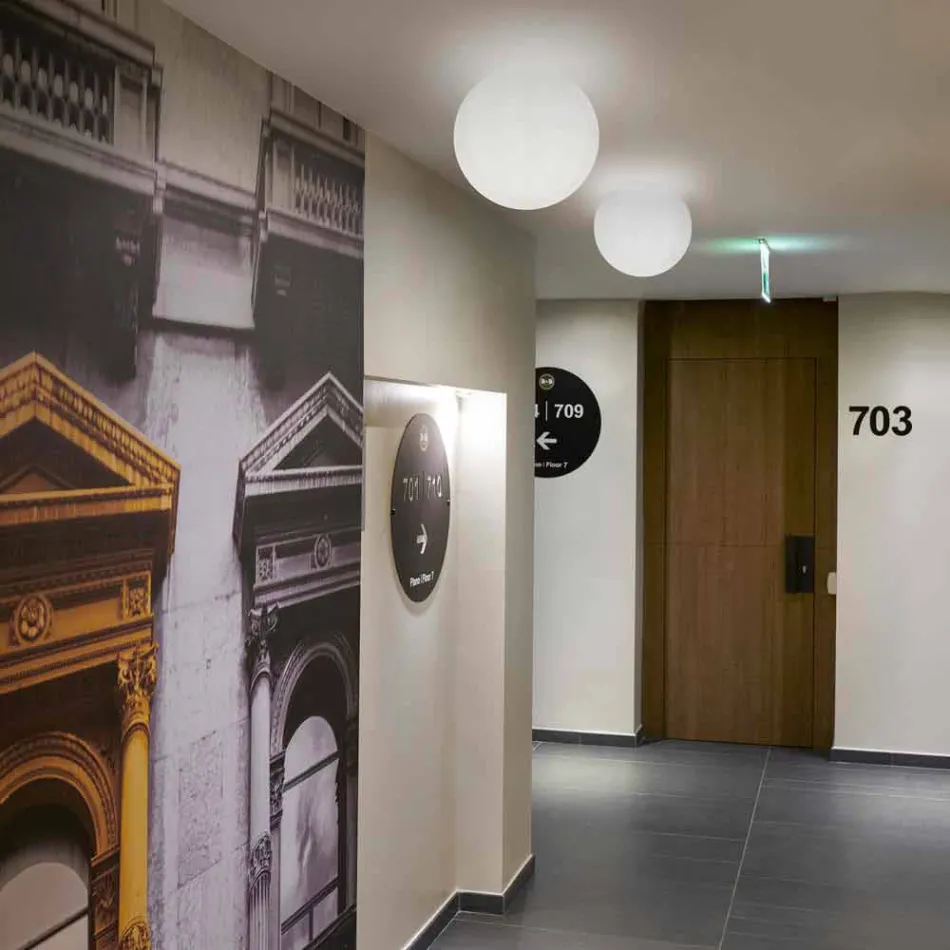 Plafoniera a sfera Slide Globo(Wall) luminosa polietilene fatta Italia Viadurini