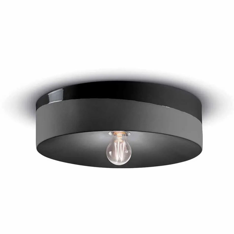 Plafoniera a Soffitto Circolare in Ceramica Colorata Made in Italy – Ferroluce Pi Viadurini