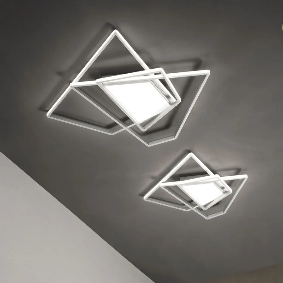 Plafoniera Applique a LED Dimmerabile in Metallo Oro o Argento - Galattica Viadurini