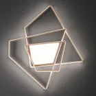 Plafoniera Applique a LED Dimmerabile in Metallo Oro o Argento - Galattica Viadurini