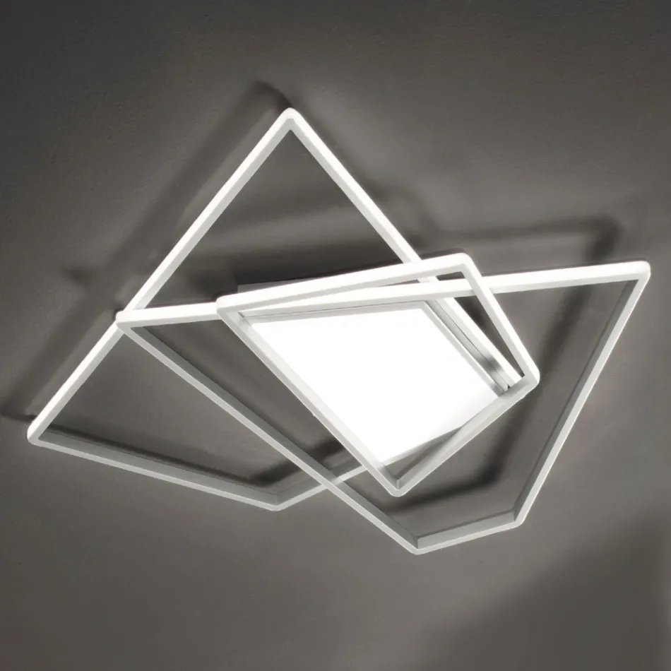 Plafoniera Applique a LED Dimmerabile in Metallo Oro o Argento - Galattica Viadurini