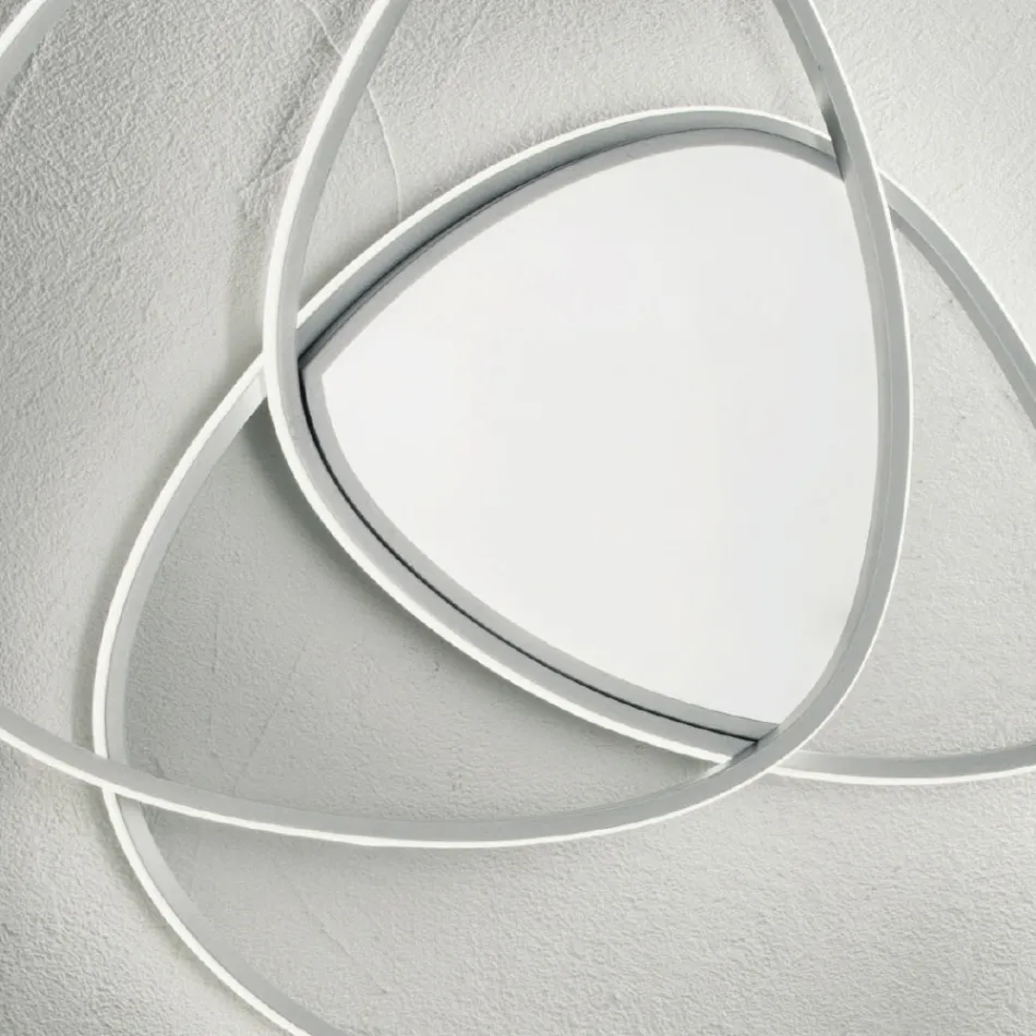 Plafoniera Applique a LED in Metallo Finitura Oro o Argento - Rosella Viadurini