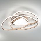 Plafoniera Applique a LED in Metallo Finitura Oro o Argento - Rosella Viadurini