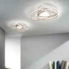 Plafoniera Applique a LED in Metallo Finitura Oro o Argento - Rosella Viadurini