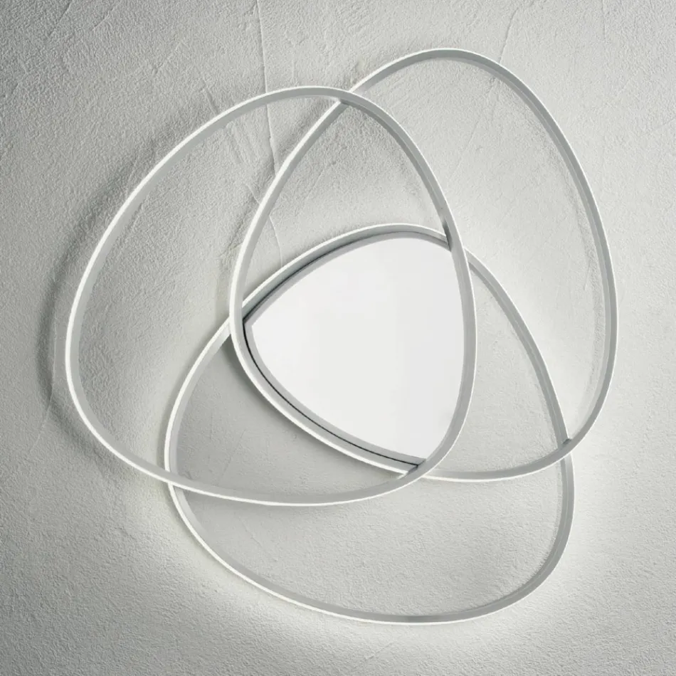 Plafoniera Applique a LED in Metallo Finitura Oro o Argento - Rosella Viadurini