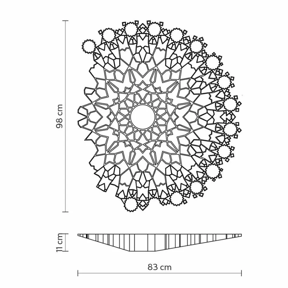 Plafoniera Applique in Tecnopolimero Bianco o Oro Design 2 Misure - Cattedrale Viadurini