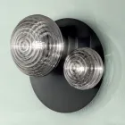 Plafoniera Applique in Vetro Soffiato con Struttura in Metallo - Rondine Viadurini