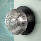 Plafoniera Applique in Vetro Soffiato con Struttura in Metallo - Rondine Viadurini