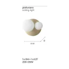 Plafoniera Applique in Vetro Soffiato con Struttura in Metallo - Rondine Viadurini