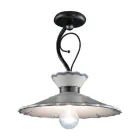 Plafoniera Artigianale in Ceramica Effetto Ricamo Dipinta a Mano - Ravenna Viadurini